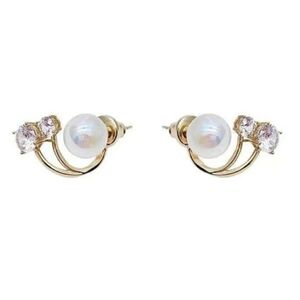 Sparkling Rhinestone Pearl Earrings